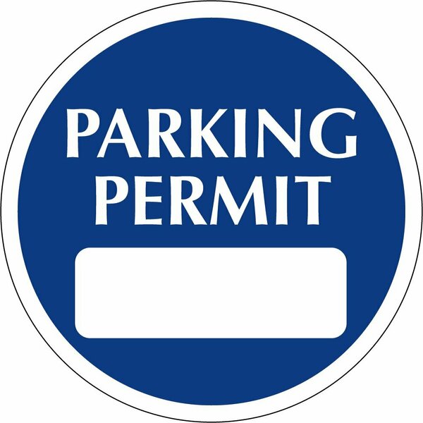 Lustre-Cal Repositionable Parking Permit Dark Blue 2in x 2in  Circle 1 Blank # Pad, 50PK 253749Py1BdDi0000